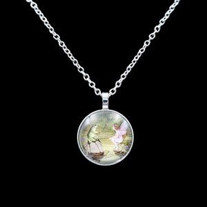 Fairy and Frog Pendant Necklace 18"